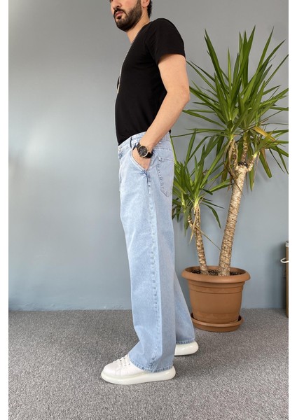 Mavi Baggy Kot Pantolon modelleri