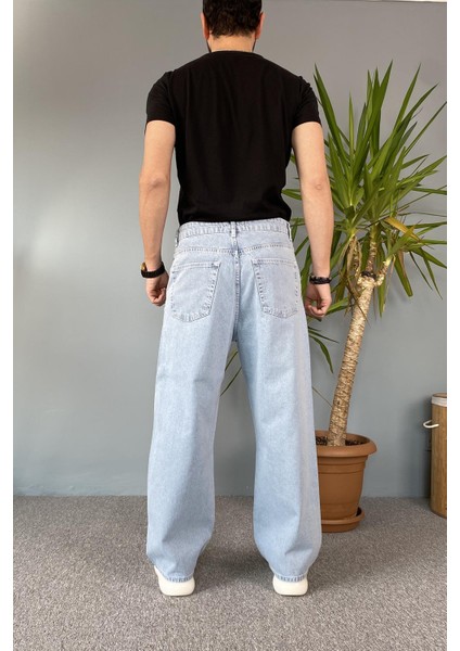Mavi Baggy Kot Pantolon fırsatları