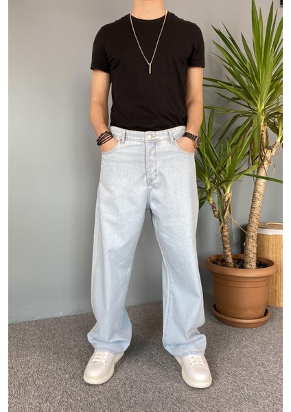 Buz Mavisi Baggy Kot Pantolon fiyatları