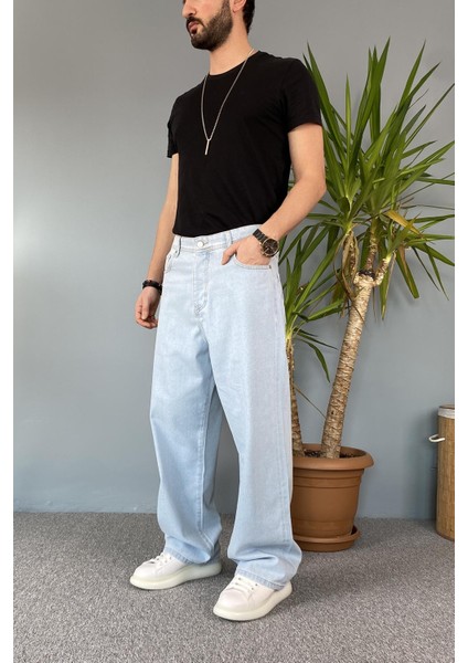 Buz Mavisi Baggy Kot Pantolon modelleri