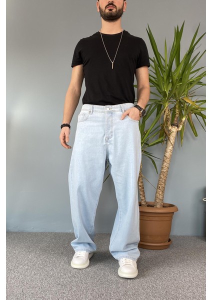 Buz Mavisi Baggy Kot Pantolon indirimleri