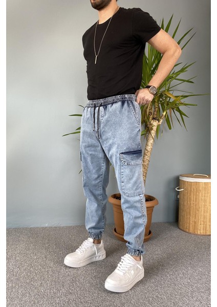 Paçası Lastikli Boyfriend Jogger Kargo Kot Pantolon fiyatları