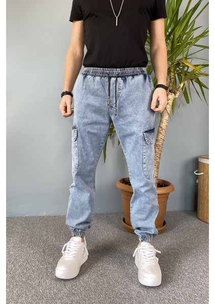 Paçası Lastikli Boyfriend Jogger Kargo Kot Pantolon modelleri