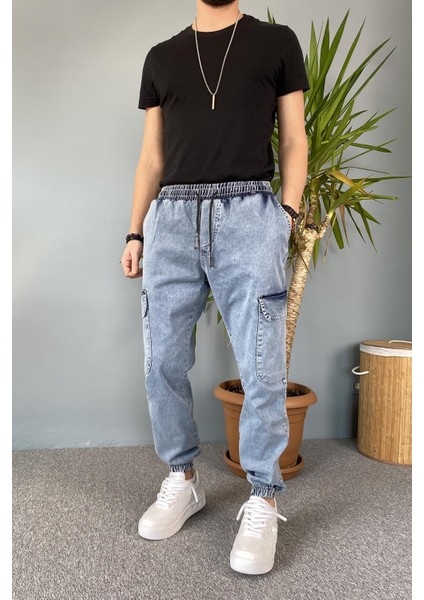 Paçası Lastikli Boyfriend Jogger Kargo Kot Pantolon fırsatları