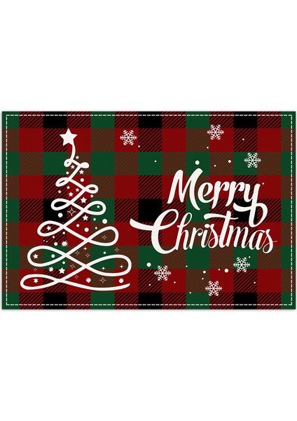 Noel Baba Mektubu Baskılı Masa Mat Noel Restoran Beyaz Keten Placemat Oturma Odası Yemek Masası Dekorasyon Yalıtımlı Masa Mat (Yurt Dışından)