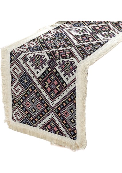 Bohem Retro Masa Koşucu Jakarlı Püskül Servis Altlığı Dolap Dekorasyonu Uzun Masa Örtüsü Masa Örtüsü (Yurt Dışından)
