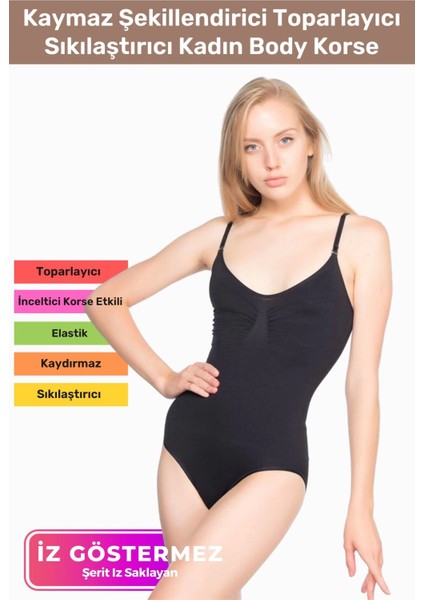 Özel Üretim Iz Göstermeyen Kaymaz Şekillendirici Toparlayıcı Kadın Body Korse