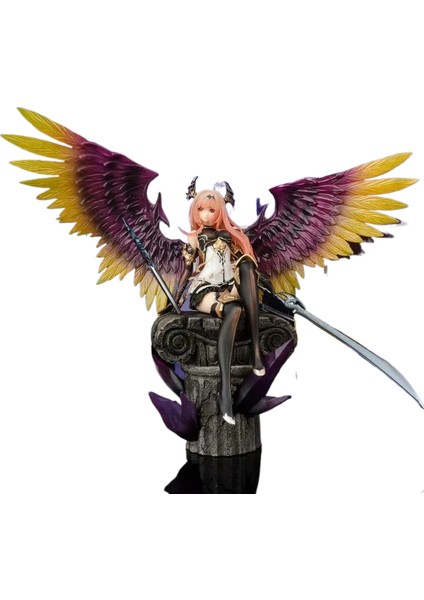 God Strike'ın Gazabı Bahamut Dark Dragon Rider Dark Angel Heykelcik Aranjmanı (Yurt Dışından)