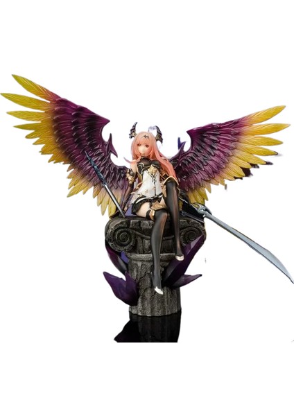 God Strike'ın Gazabı Bahamut Dark Dragon Rider Dark Angel Heykelcik Aranjmanı (Yurt Dışından)