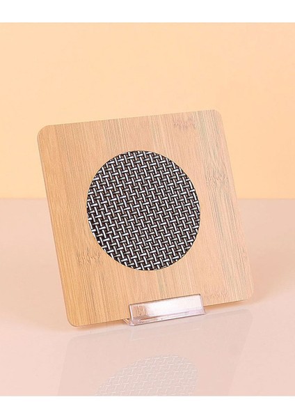 Ahşap Kare Nihale Ortası Örgülü Metal Tel 17 cm