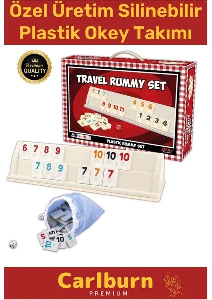 Premium Antibakteriyel Kir Tutmayan Çizilmeye Dayanıklı Küflenmez Silinebilir Plastik Okey Takımı