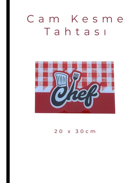 Cam Kesme Tahtası* Mutfak Tahtası Kare 20X30CM Chef