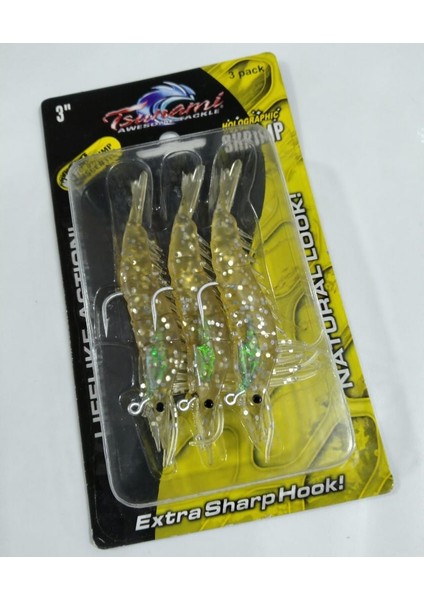 Hs3 Holographic Shrimp ( Silikon Karides ) - Silver Glitter