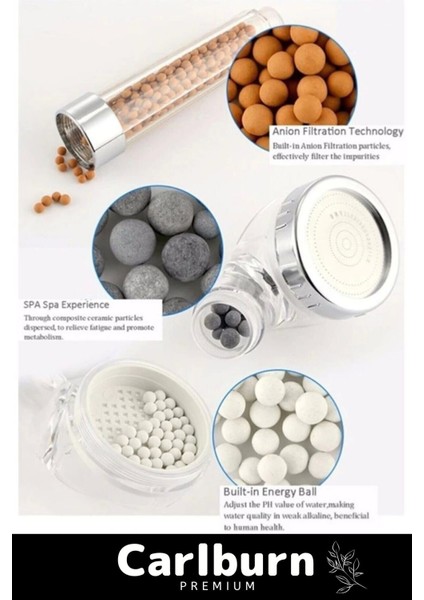 Paslanmaz Filtreli Su Tasarruflu Arıtmalı Duş Başlığı Doğal Taş Boncuklu Başlık Hortum Mafsal Seti fiyatları