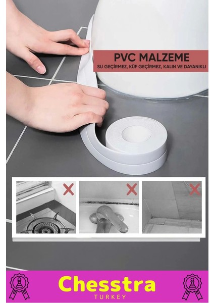 Özel Üretim Su Geçirmez Sızdırmaz Lavabo Tezgah Klozet Banyo Pencere Duş İzolasyon 3.2 m Bant 4 Adet