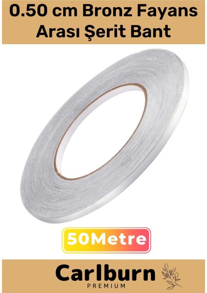 Özel Üretim Kendinden Yapışkanlı Suya Dayanıklı 1 cm 50 Metre Bronz Fayans Arası Şerit Bant
