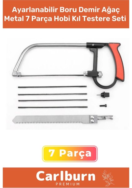 Özel Üretim Ayarlanabilir Güçlü 4 Yedek Bİçaklı Boru Demir Ağaç Metal 7 Parça Hobi Kıl Testere Seti
