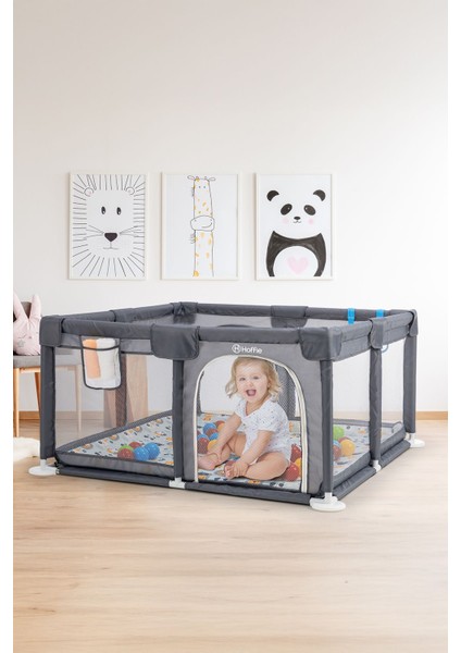 Playard Güvenli Bebek Ve Çocuk Oyun Alanı Oyun Parkı 120X120 Oyun Matı Topları Yatak