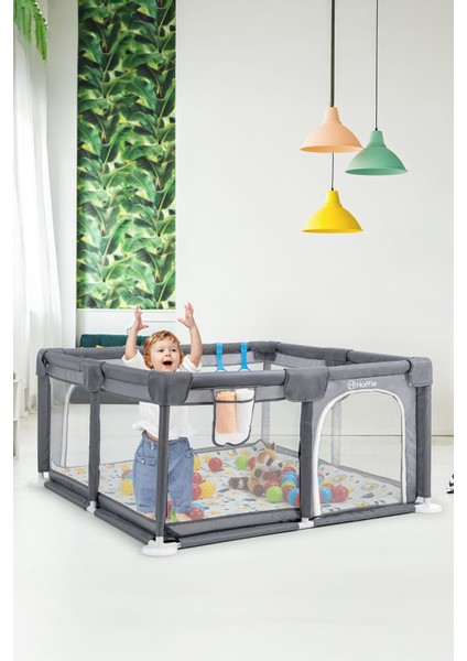 Playard Güvenli Bebek Ve Çocuk Oyun Alanı Oyun Parkı 120X120 Oyun Matı Topları Yatak