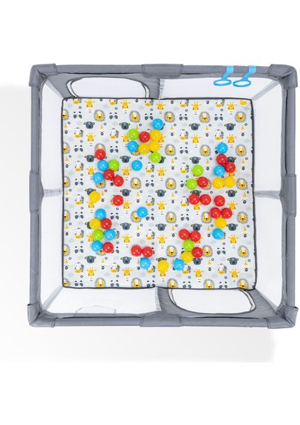 Playard Güvenli Bebek Ve Çocuk Oyun Alanı Oyun Parkı 120X120 Oyun Matı Topları Yatak