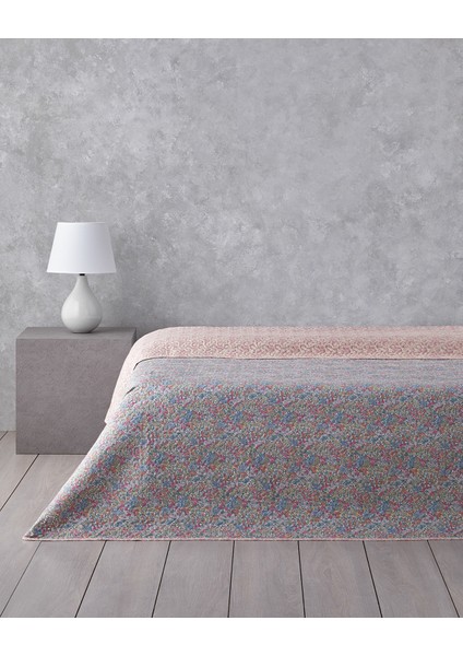 Floral Serenade Çift Kişilik Çok Amaçlı Örtü 200 x 220 cm Mavi