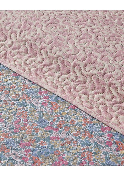 Floral Serenade Çift Kişilik Çok Amaçlı Örtü 200 x 220 cm Mavi
