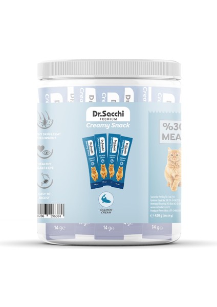 Creamy Snack Salmon Sıvı Kedi Ödülü 14gr - 30'Lu Kavanoz