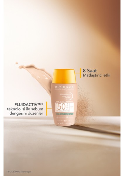 Photoderm Nude Touch SPF50+ Light Karma Yağlı Ciltler Kapatıcı Etkili Renkli Güneş Kremi 40 ml