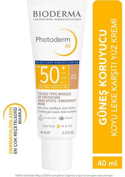 Photoderm M Light SPF50+ Koyu Leke ve Mavi Işığa Karşı Yüksek Korumalı Renkli Yüz Güneş Kremi 40 ml