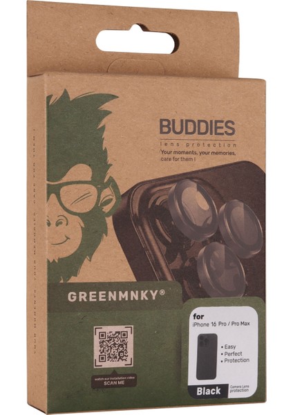 Buddıes Iphone 16 Pro / 16 Pro Max Uyumlu Kamera Lens Koruyucu (BLACK) fiyatları