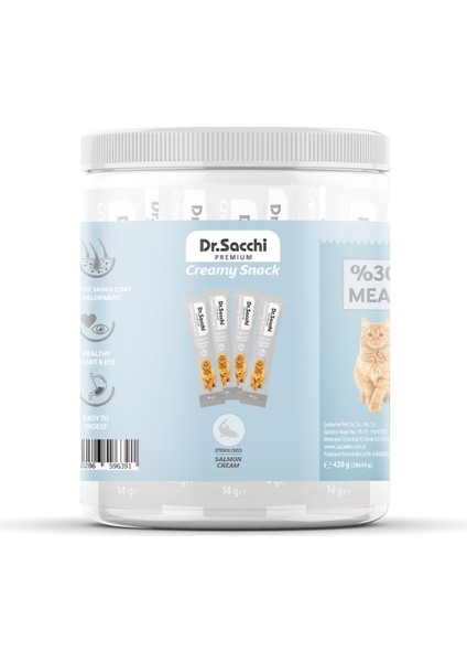 Creamy Snack Sterilised Salmon Sıvı Kedi Ödülü 14gr - 30'Lu Kavanoz