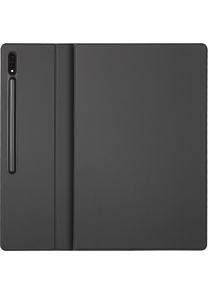 Samsung Galaxy Tab Için S8+/s7+/s7 Fe Kılıf Kalem Yuvası Standlı Pu Deri Tablet Kılıfı, Otomatik Uyandırma/uyku-Siyah