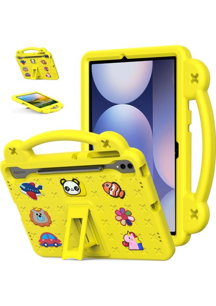 Samsung Galaxy Tab S10+/S9+/S9 Fe+ Kılıf Çocuk Eva Tablet Kılıfı-Sarı