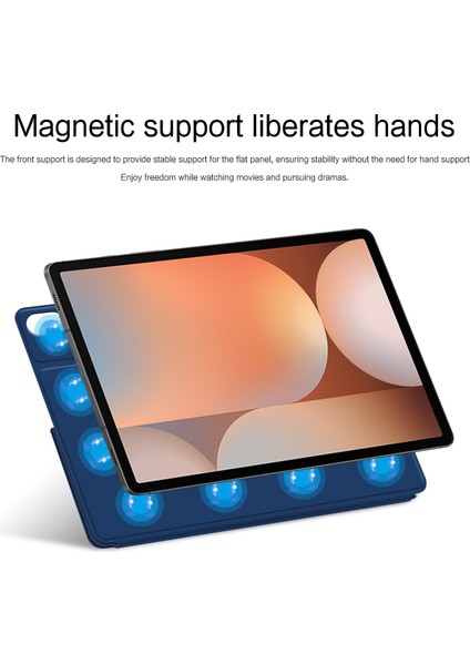 Samsung Galaxy Tab S6 Lite (2024)/(2022)/(2020) P610/P615 Kılıf Desenli Baskılı Stand Litchi Dokulu Deri Tablet Kapaklı Kart Yuvaları-Blok
