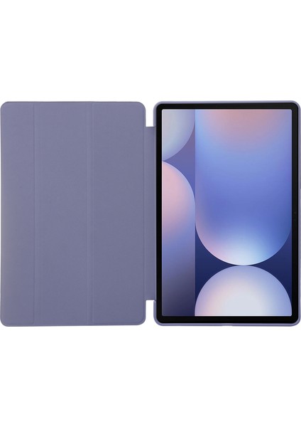 Samsung Galaxy Tab S10+ Kılıf Pu Deri+Silikon Üç Katlı Standlı Tablet Kılıfı-Siyah indirimleri