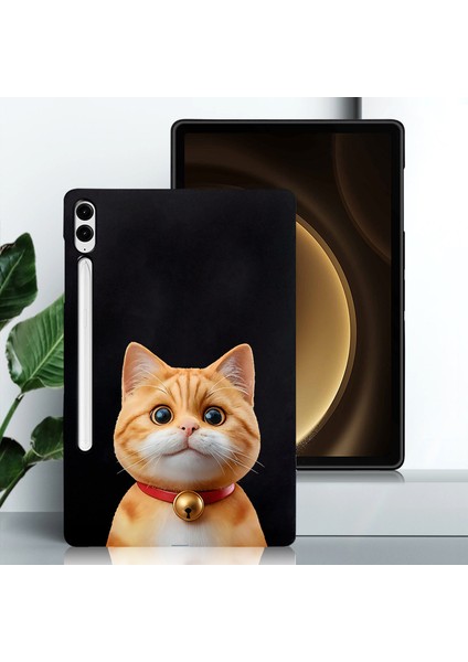 Samsung Galaxy Tab A9+ Kılıf Desen Baskı Ince Tpu Tablet Koruyucu Kapak-Garfield Cat