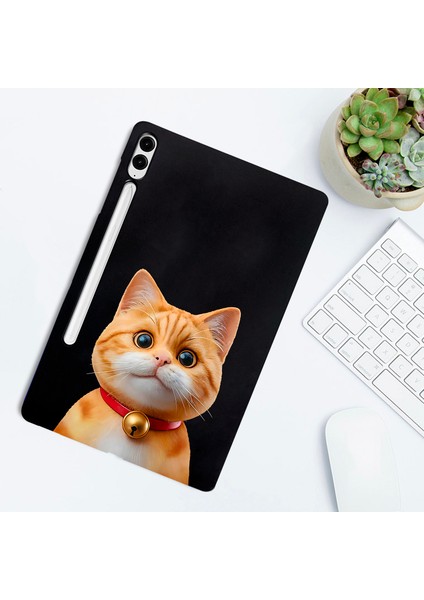 Samsung Galaxy Tab A9+ Kılıf Desen Baskı Ince Tpu Tablet Koruyucu Kapak-Garfield Cat