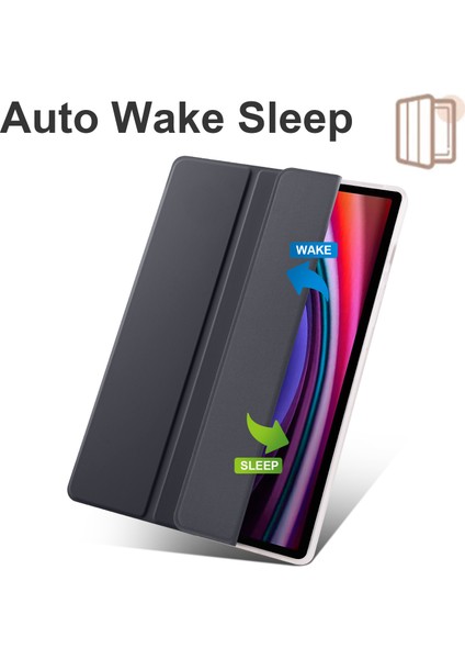 Samsung Galaxy Tab S10+ Kılıf Için Kalem Yuvası Üç Katlı Standlı Pu Deri+Tpu Tablet Kapağı Otomatik Uyandırma/uyku-Siyah fiyatları
