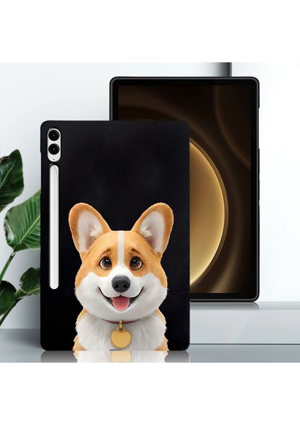 Samsung Galaxy Tab A8 10.5 (2021) Kılıf Desen Baskı Ince Tpu Tablet Koruyucu Kapak-Kısa Tüylü Kedi