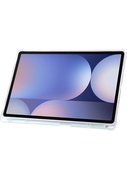Samsung Galaxy Tab S10+ Kılıf Pu Deri Origami Standı Şeffaf Tablet Kılıfı-Matcha Yeşili fırsatları