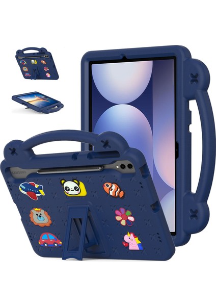 Samsung Galaxy Tab S10+/S9+/S9 Fe+ Kılıf Çocuk Eva Tablet Kılıfı-Lacivert