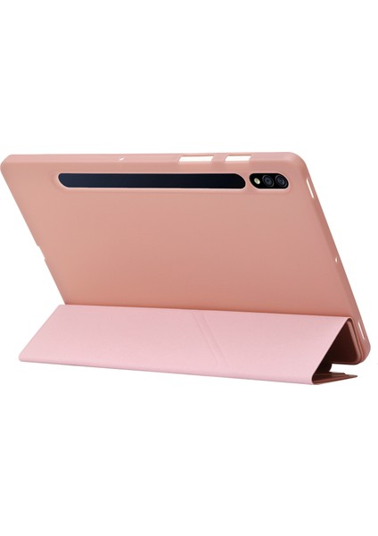 Samsung Galaxy Tab S10+ Kılıf Pu Deri+Silikon Origami Standı Koruyucu Kapak-Gül Altın (Yurt Dışından) fırsatları