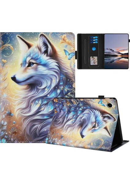 Samsung Galaxy Tab A9+ SM-X210/X216/X218 Kılıf Omuz Askılı Kickstand Pc+Tpu+Akrilik Tablet Kapak-Çikolata Rengi