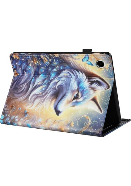 Samsung Galaxy Tab A9+ SM-X210/X216/X218 Kılıf Omuz Askılı Kickstand Pc+Tpu+Akrilik Tablet Kapak-Çikolata Rengi