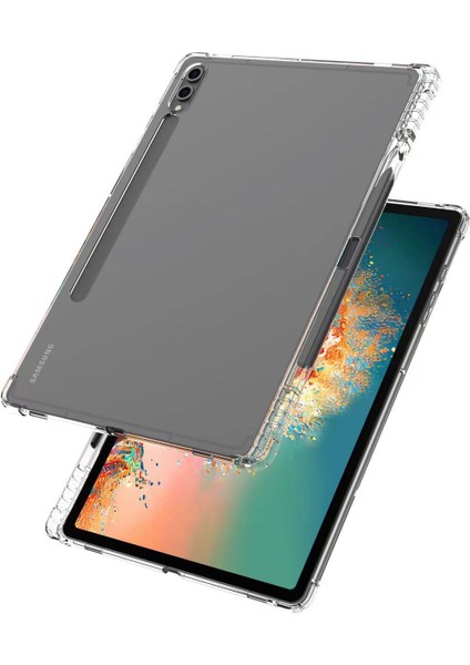 Samsung Galaxy Tab S10 + Kılıf Için Güçlendirilmiş Dört Köşeli Düşmeyi Önleyici Şeffaf Tpu Tablet Kapağı Kalem Yuvası ile
