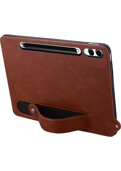 Samsung Galaxy Tab A9+ Kılıf El Tutmalı Kickstand Pc+Silikon Tablet Kapak-Siyah (Yurt Dışından)