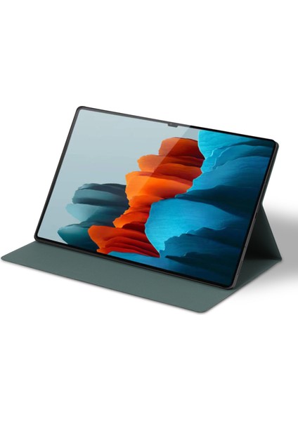 Samsung Galaxy Tab S8 Ultra Kılıf Kalem Yuvası Pu Deri Tablet Kılıfı, Standlı, Otomatik Uyandırma/uyku-Koyu Gri