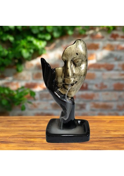 Dekoratif Yüz Figürlü Geri Akış Tütsülük 17X8 cm