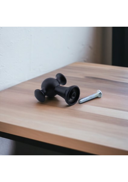 Manolya Siyah Metal Kulp Düğme Tek Vidalı Çekmece Kulbu Kulpları Mutfak Mobilya Dolabı Dolap Kulpu fırsatları