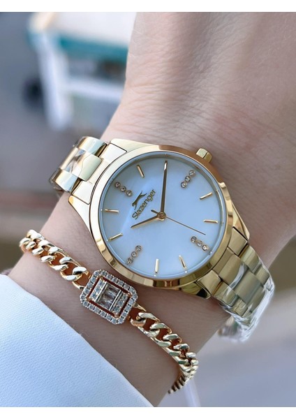 Çelik Kordon 2 Yıl Garantili 5 Atm Bileklik Hediyeli Kadın Kol Saati BSL.9.2464.3.04